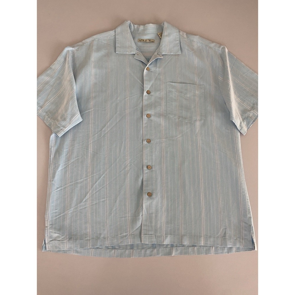 Batik Bay Mens XL Blue Aloha Short Sleeve Button Up Front Pocket Shirt
